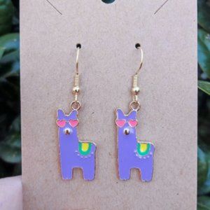 Purple Llama Earrings